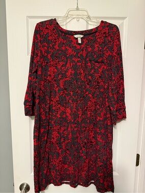 Soma Red and Black Paisley sleep shirt
